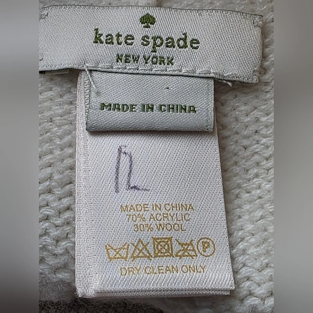Kate Spade New York White Wool Blend Kitty Ears Hat OS EUC